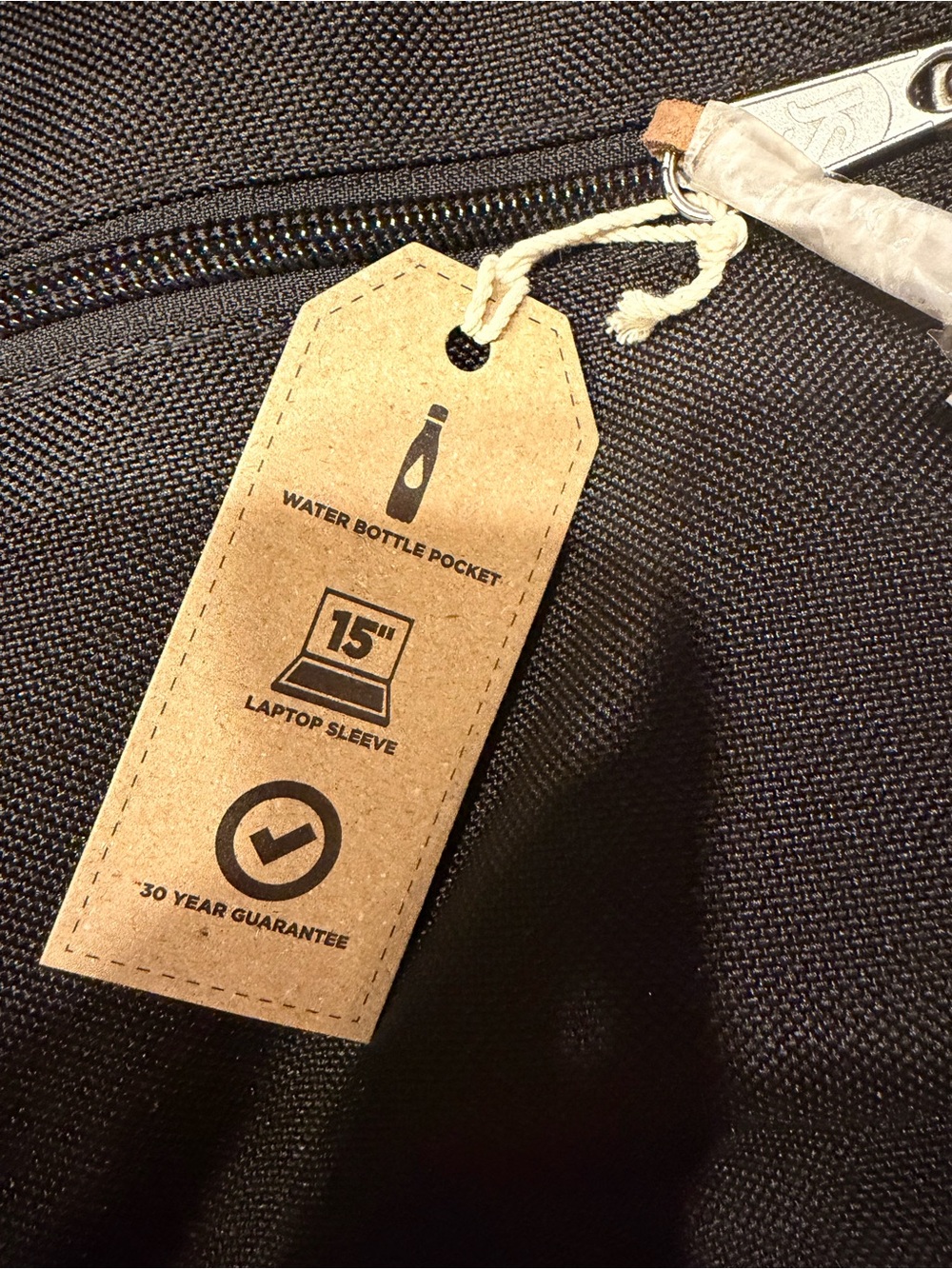 Jansport Black Backpack with Tan Suede Base - Picture 4 of 5